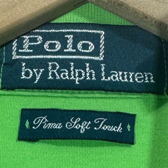 Polo Ralph Lauren Green Pima Soft Touch Polo Shirt M Classic Fit Pony Preppy Y2K - Picture 5 of 7